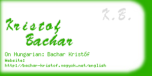 kristof bachar business card